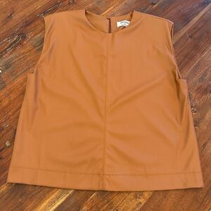 Zenana Faux Leather Sleeveless Top sz S. Worn once.